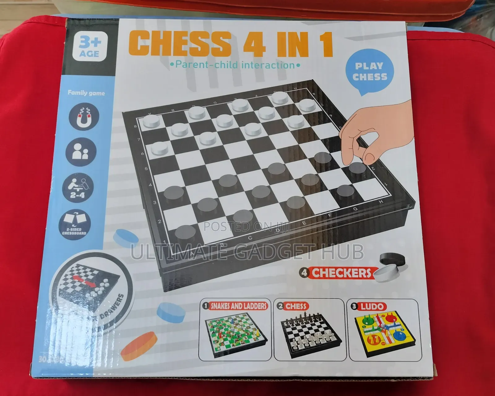 Board Games (4 in 1)Ludo,Chess,dami & Snake Ladder Board