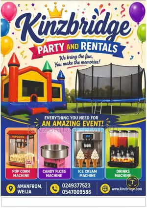 Bouncing Castles, Trampoline, Popcorn, Candy Floss & Ice Cream Machine