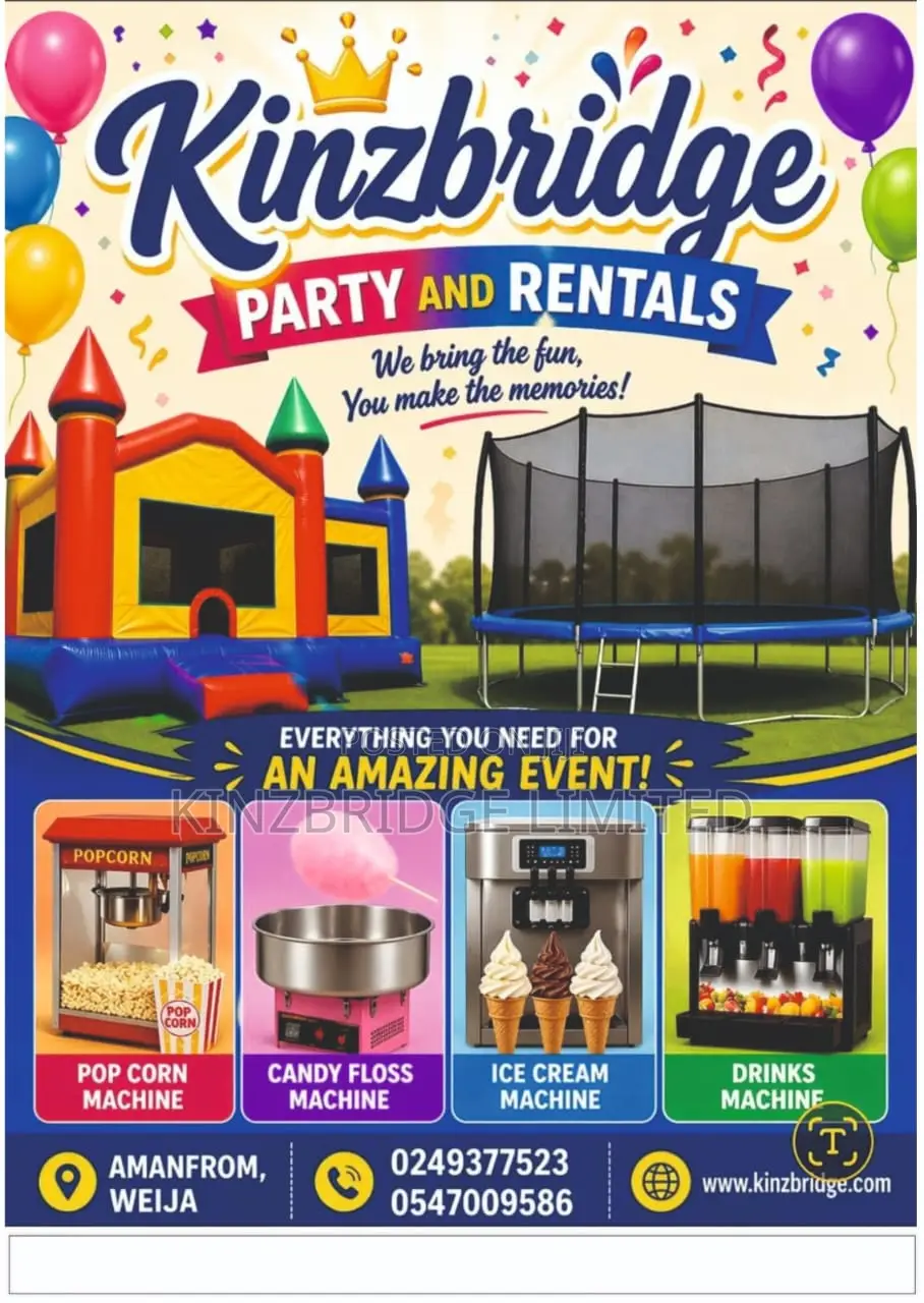 Bouncing Castles, Trampoline, Popcorn, Candy Floss & Ice Cream Machine