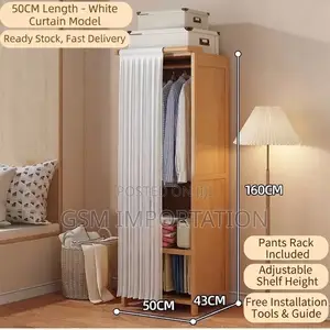Single Wardrobe With Clothe Cover