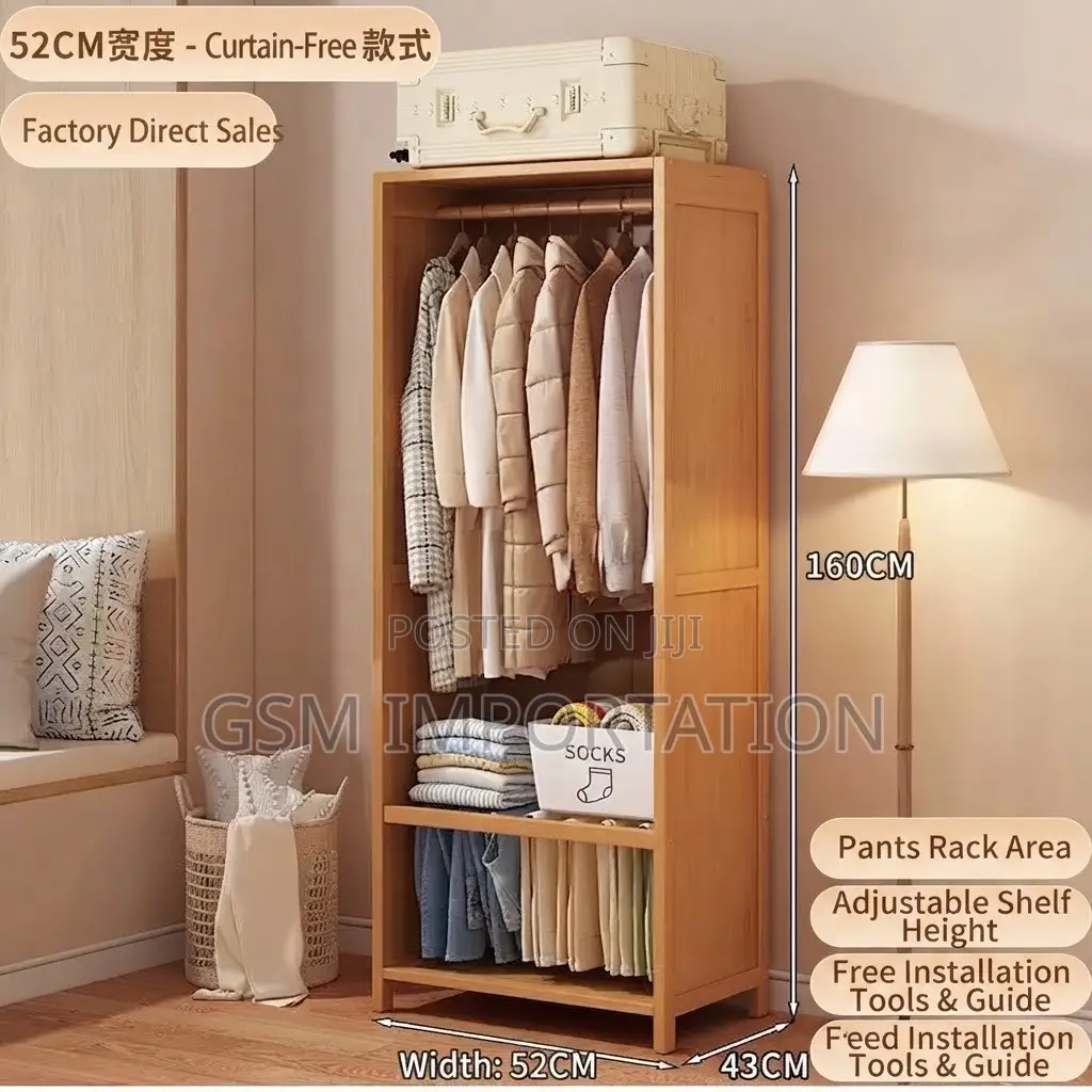 Single Wardrobe With Clothe Cover