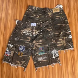 Men’s Camouflage Cargo Shorts – Vintage Patchwork Streetwear