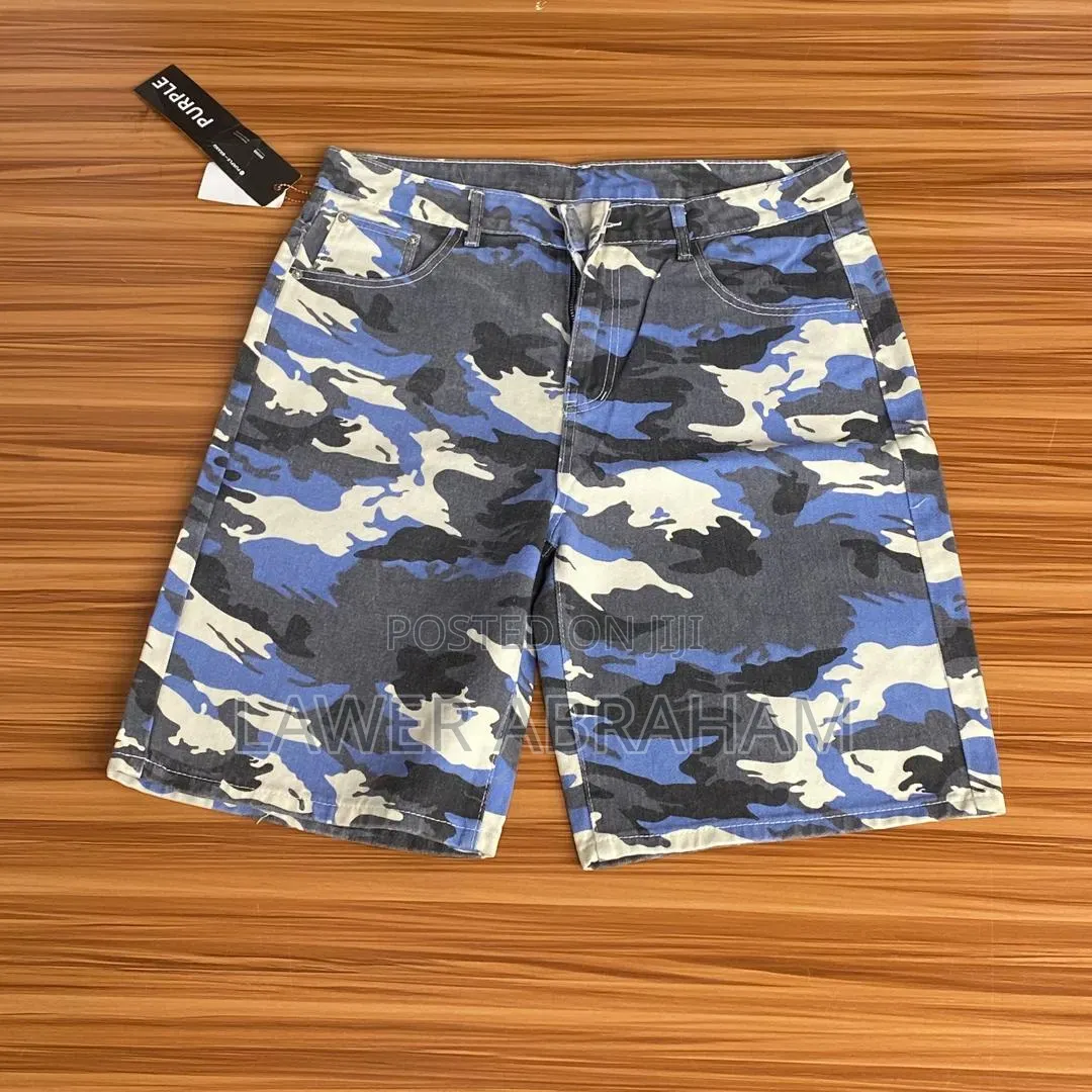Men’s Camouflage Cargo Shorts – Vintage Patchwork Streetwear