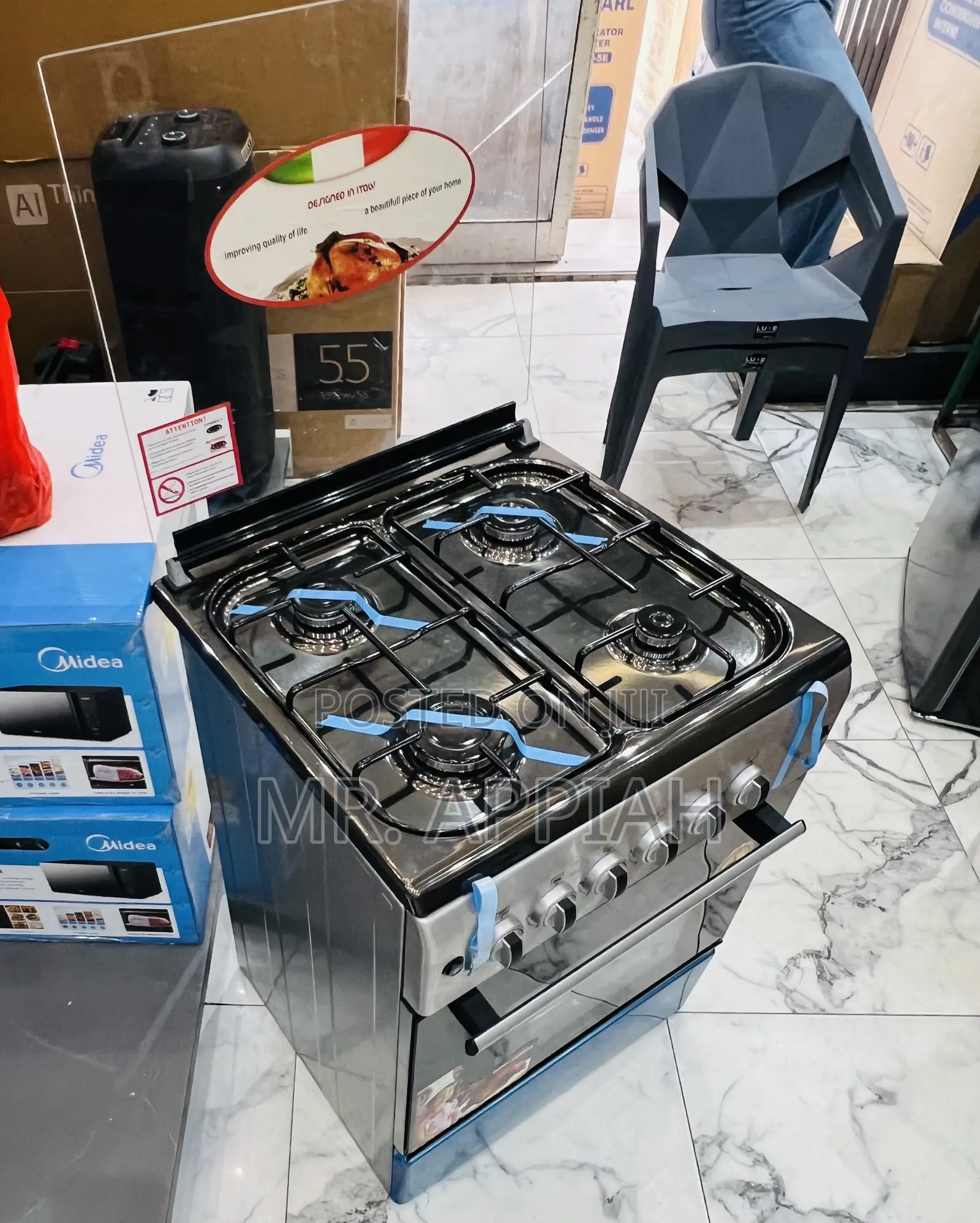 Sufficient Ferre 60x60cm 4 Gas Burner With Grill(Gray)..