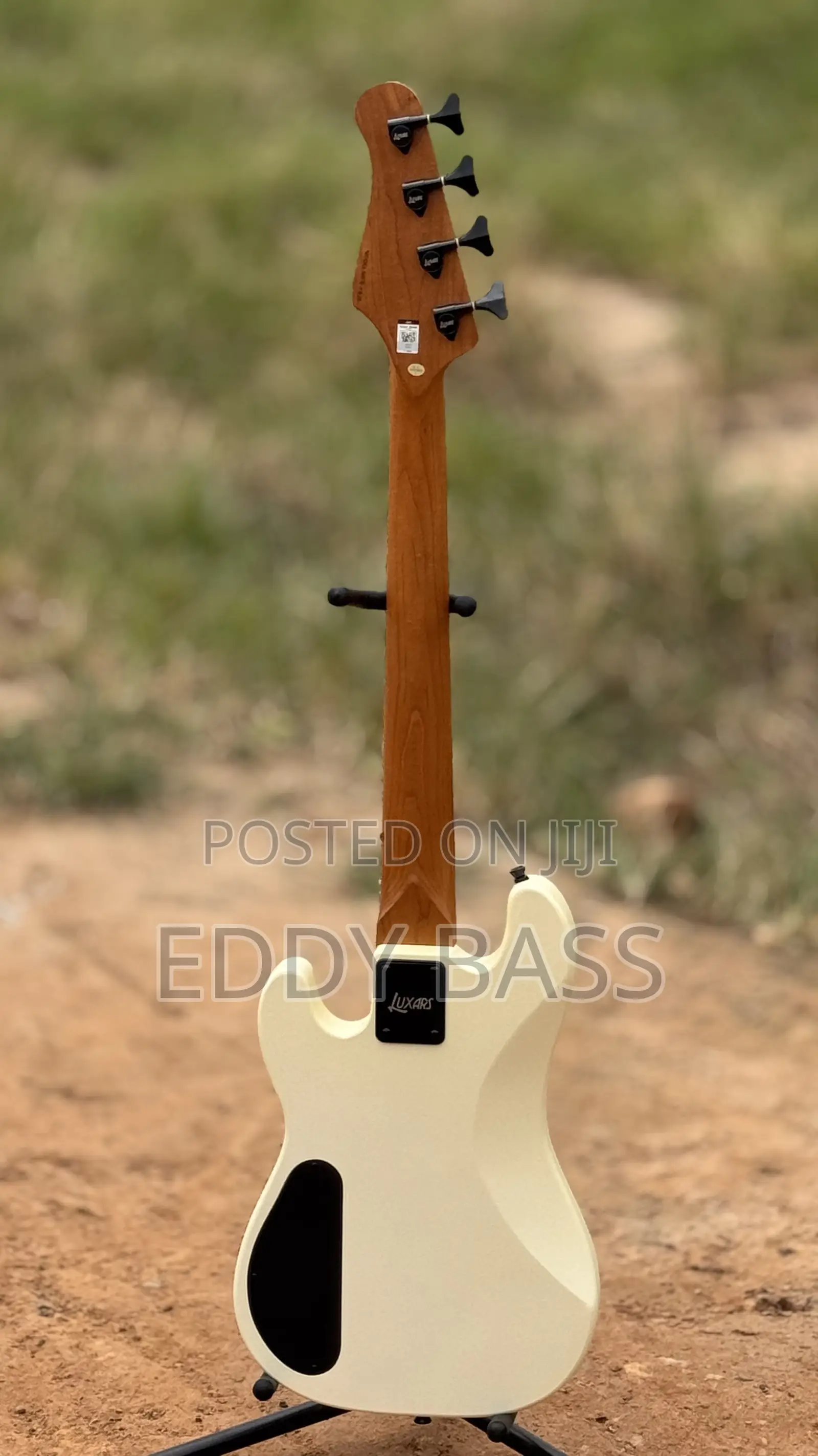 Vintage White Luxars Short Scale Bass Guitar