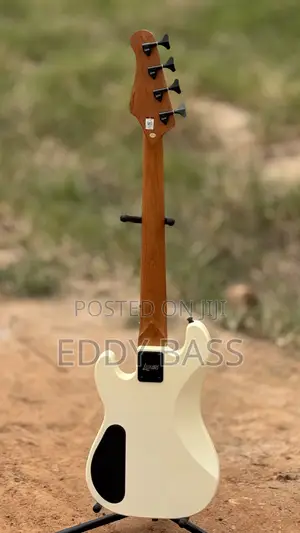 Vintage White Luxars Short Scale Bass Guitar