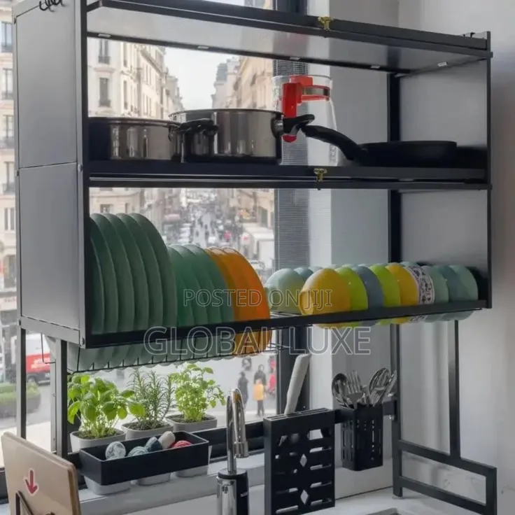 Double Door Over-the-Sink Plate Rack