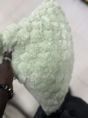 Faux Fur / Fluffy Throw Pillow With Quilted Diamond Pattern
