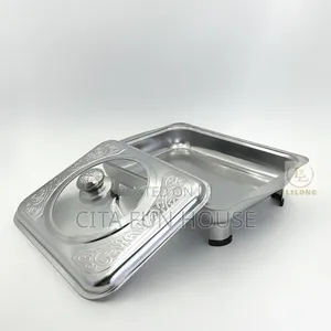 Chaffing Dish Square With Glass Lid