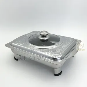 Chaffing Dish Square With Glass Lid