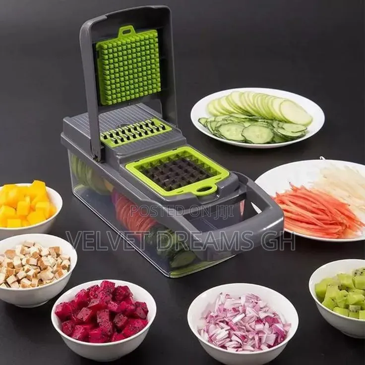 Multi-Functional Vegetable Chopper Set With Stainless Steel Blades