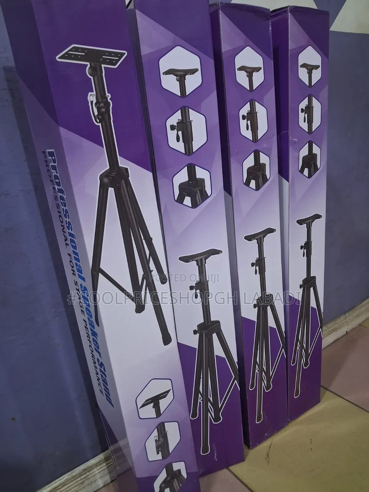 Speaker Stand With Tripod Height-Adjustable