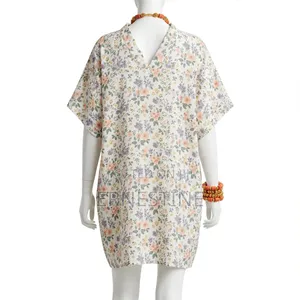 Short Kimono Bubu Dress -v Neck Floral -GHC250