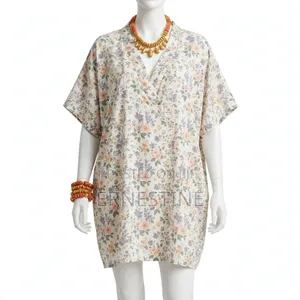 Short Kimono Bubu Dress -v Neck Floral -GHC250