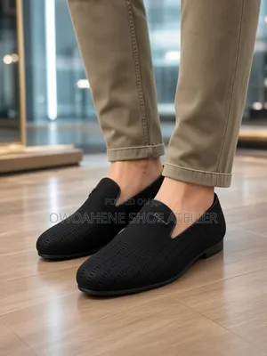 Luxury Black Perforated Leather Loafers