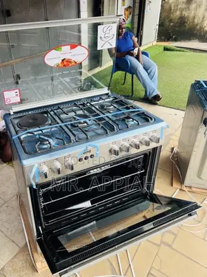 Affordable Ferre 60x90cm Glass Lid 4 Gas + 1 Electric Cooker(Gray).