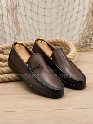 Men's Burnished Brown Leather Loafers