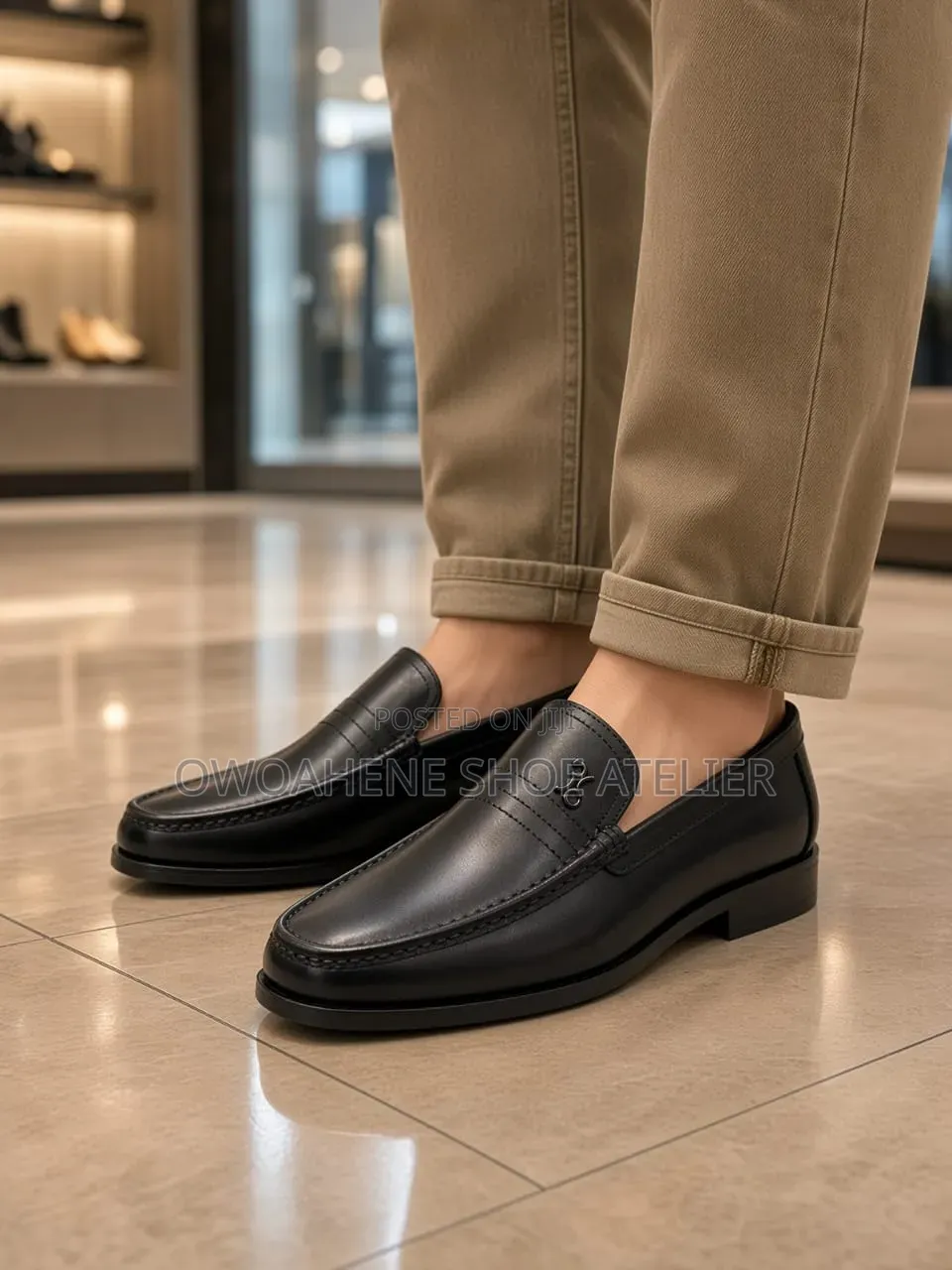 Men's Burnished Brown Leather Loafers