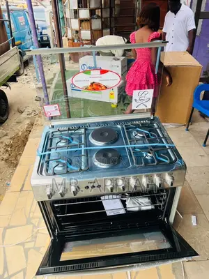 High Efficiency Ferre 60x90cn Glass Lid 4 Gas + 2 Electric Cooker,Gray