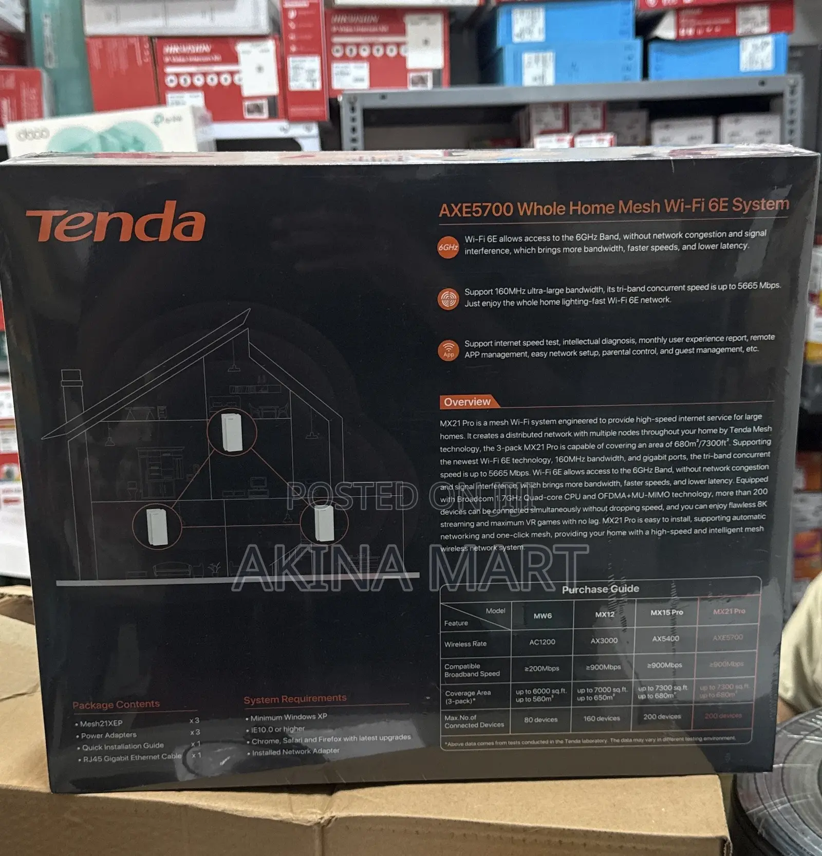 Tenda AXE5700 Pro (3pack) Mx21pro Whole Home Mesh Wifi 6