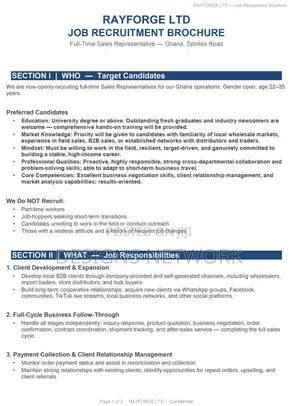 Vacancy - Customer Care / Sales Assistant
