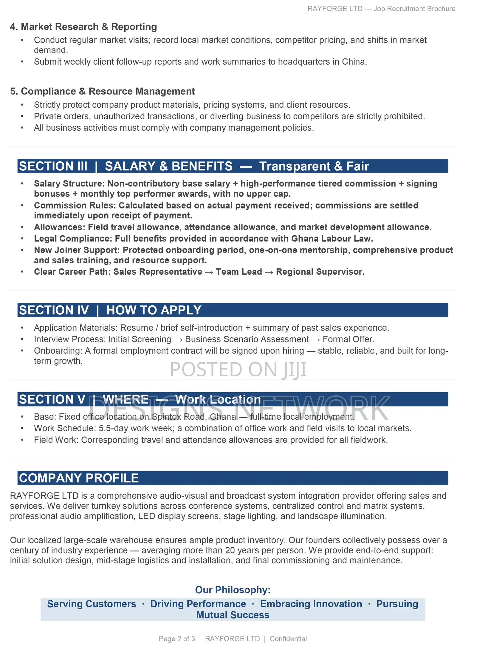 Vacancy - Customer Care / Sales Assistant