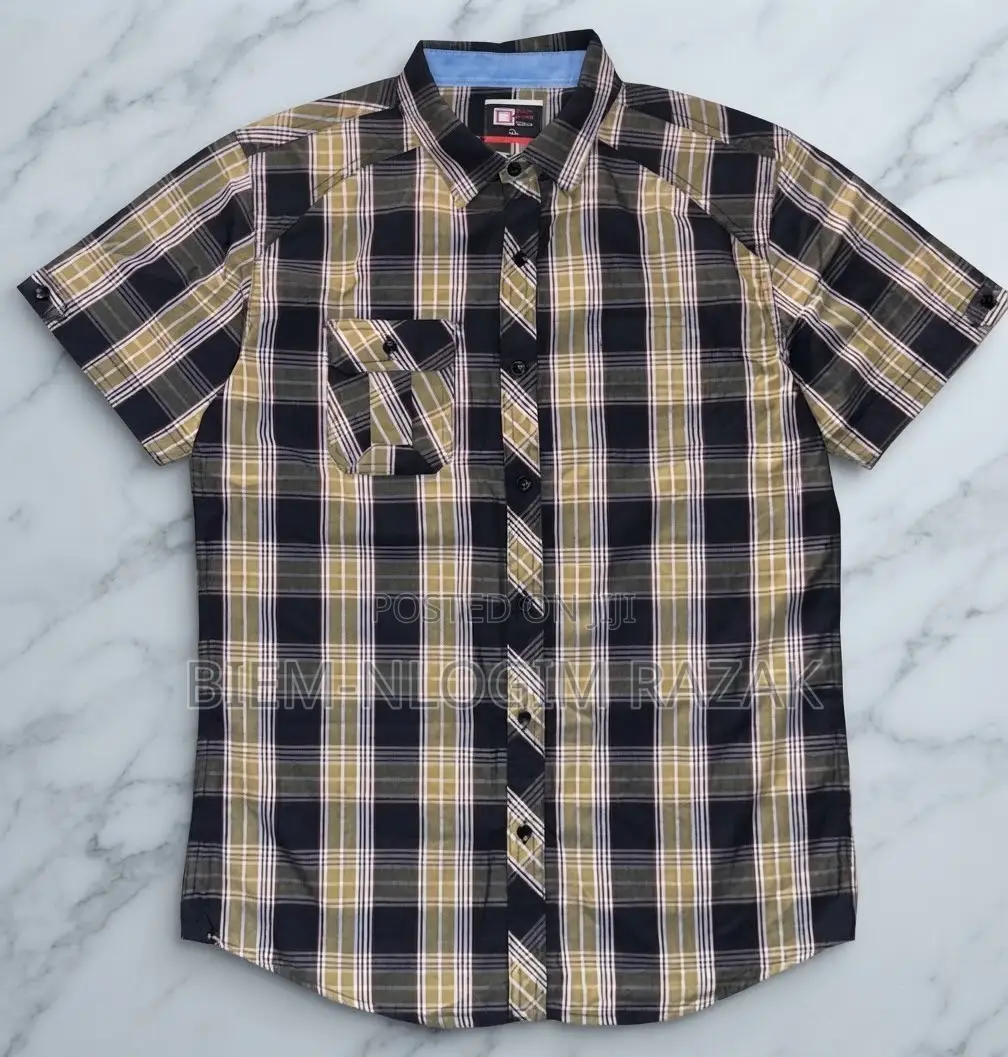 Original Check-Check N Plain Short Sleeves Shirts Available in Stock