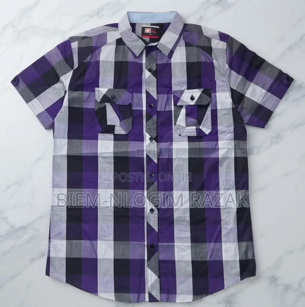 Original Check-Check N Plain Short Sleeves Shirts Available in Stock