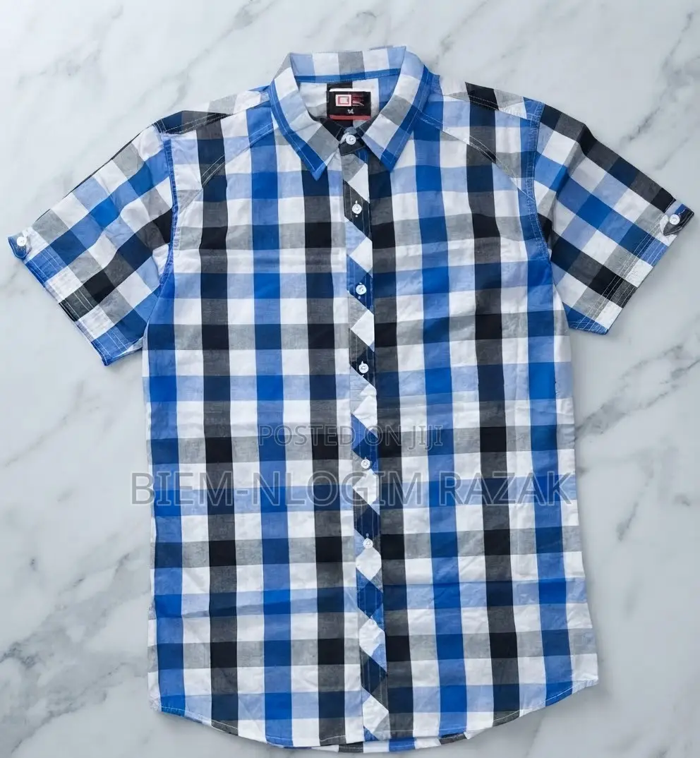 Original Check-Check N Plain Short Sleeves Shirts Available in Stock