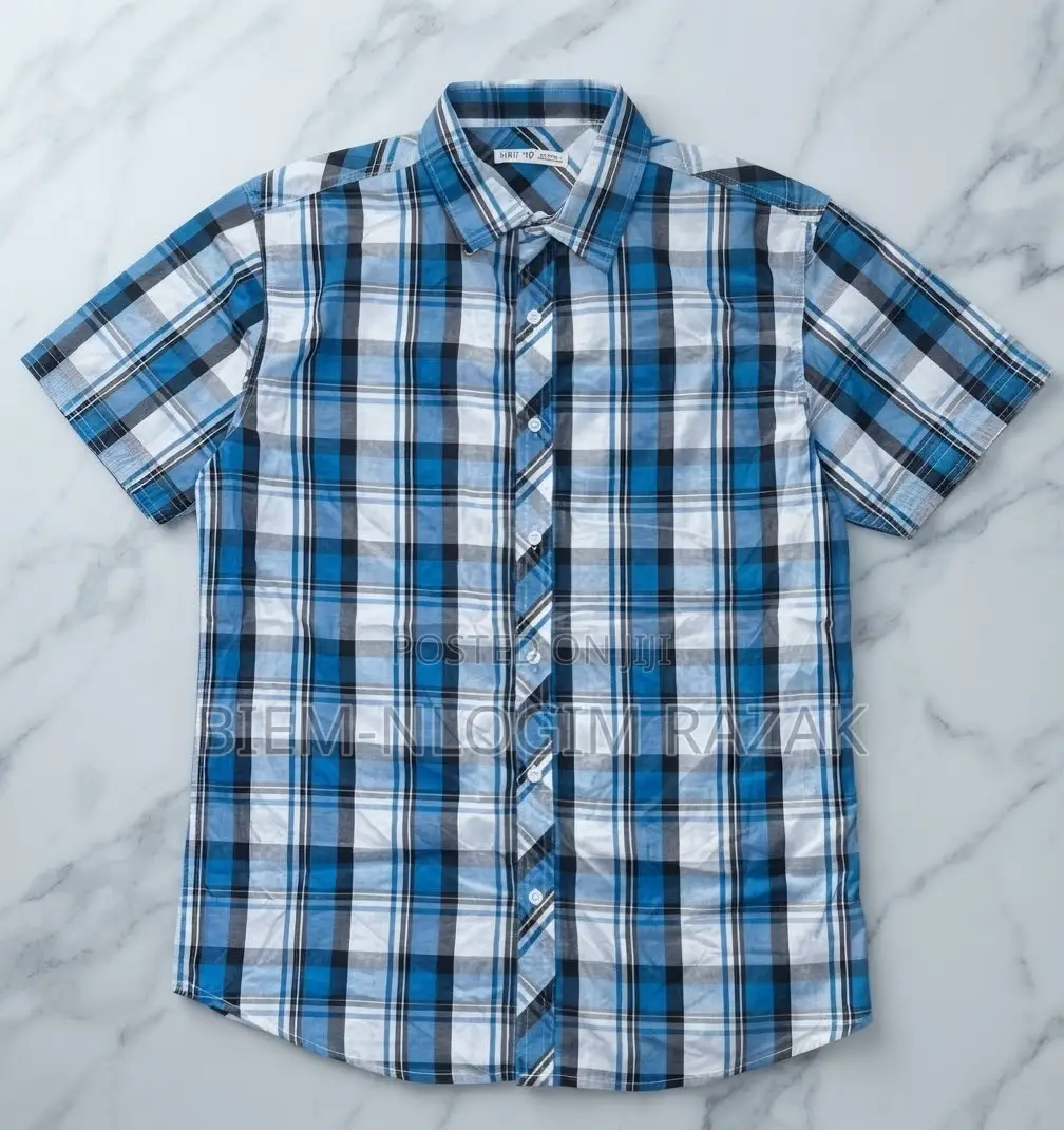 Original Check-Check N Plain Short Sleeves Shirts Available in Stock