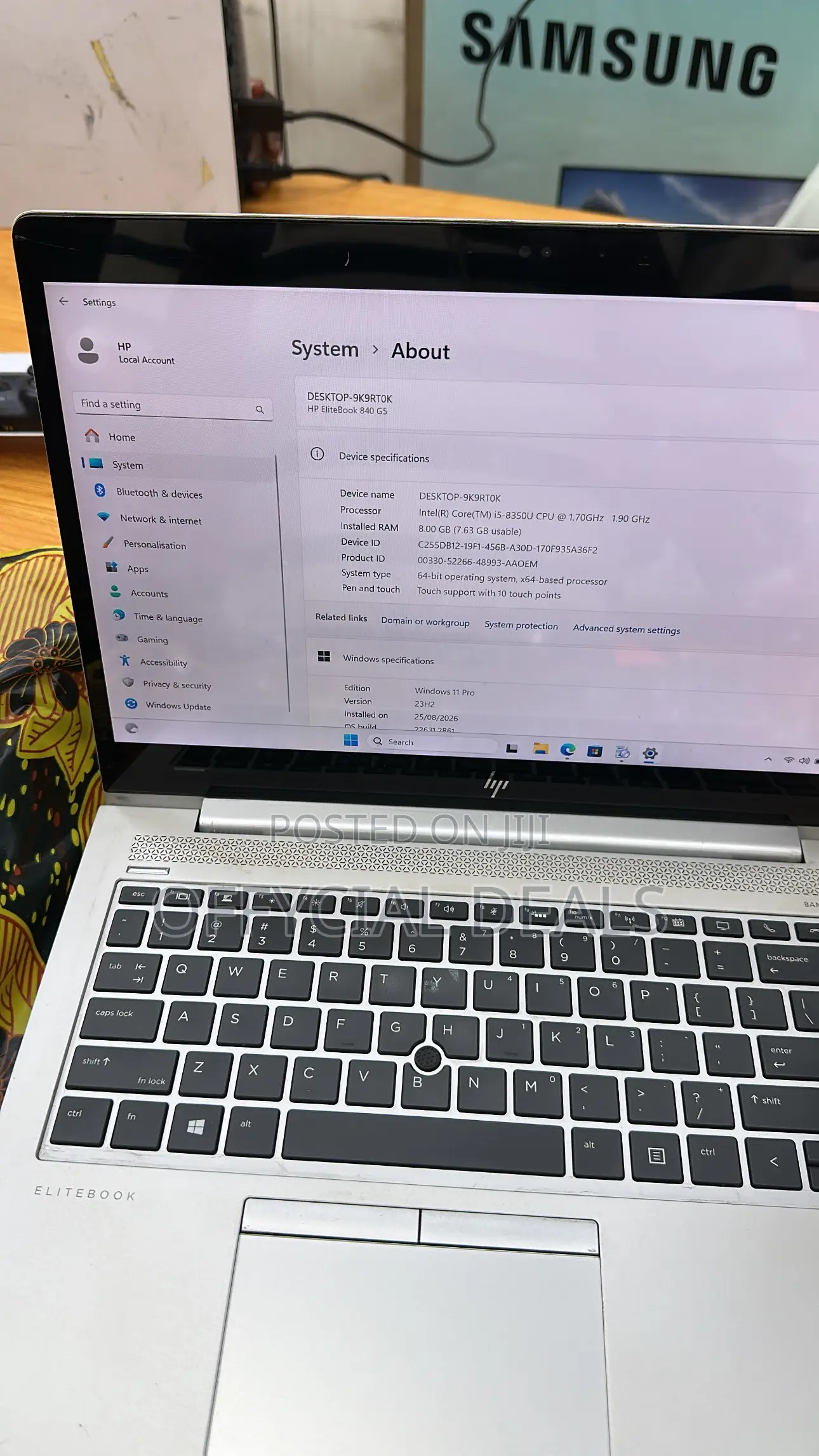 Laptop HP EliteBook 840 G5 8GB Intel Core i5 SSD 256GB