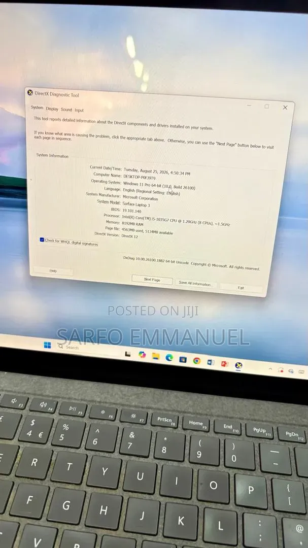 Laptop Microsoft Surface Laptop 3 8GB Intel Core 5 SSD 256GB