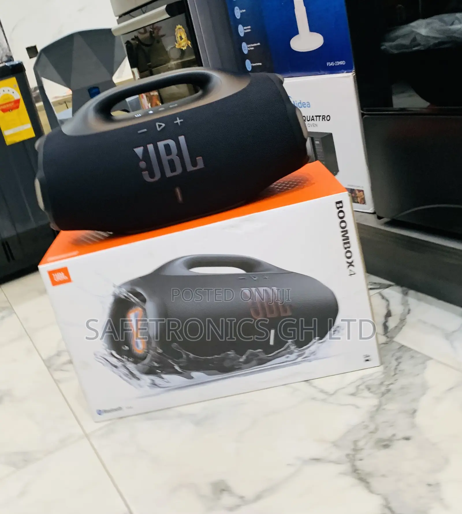 Authentic Sleek JBL Boombox 4 Powerful, Portable Bluetooth Speaker