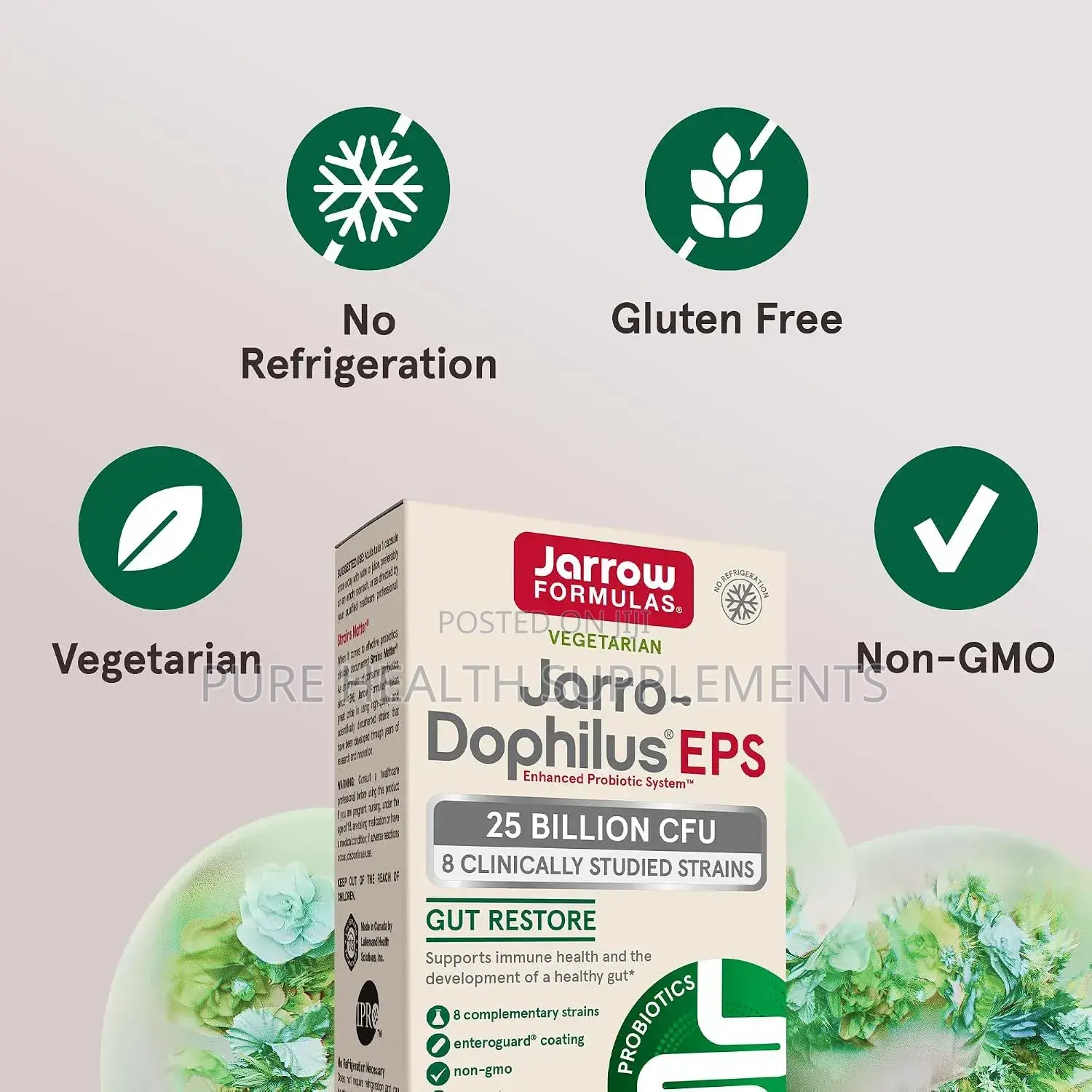 Probiotics, Gut Restore, Jarro-Dophilus EPS, 25 Billion CFU, 30 VCaps
