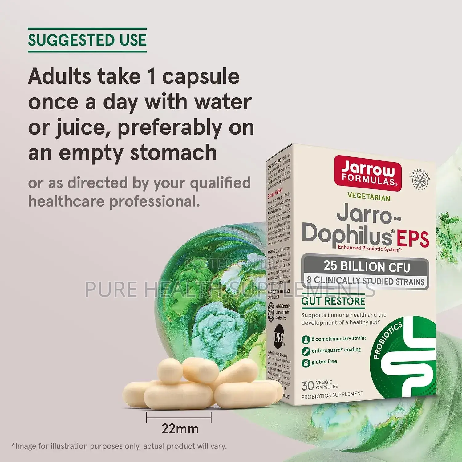 Probiotics, Gut Restore, Jarro-Dophilus EPS, 25 Billion CFU, 30 VCaps