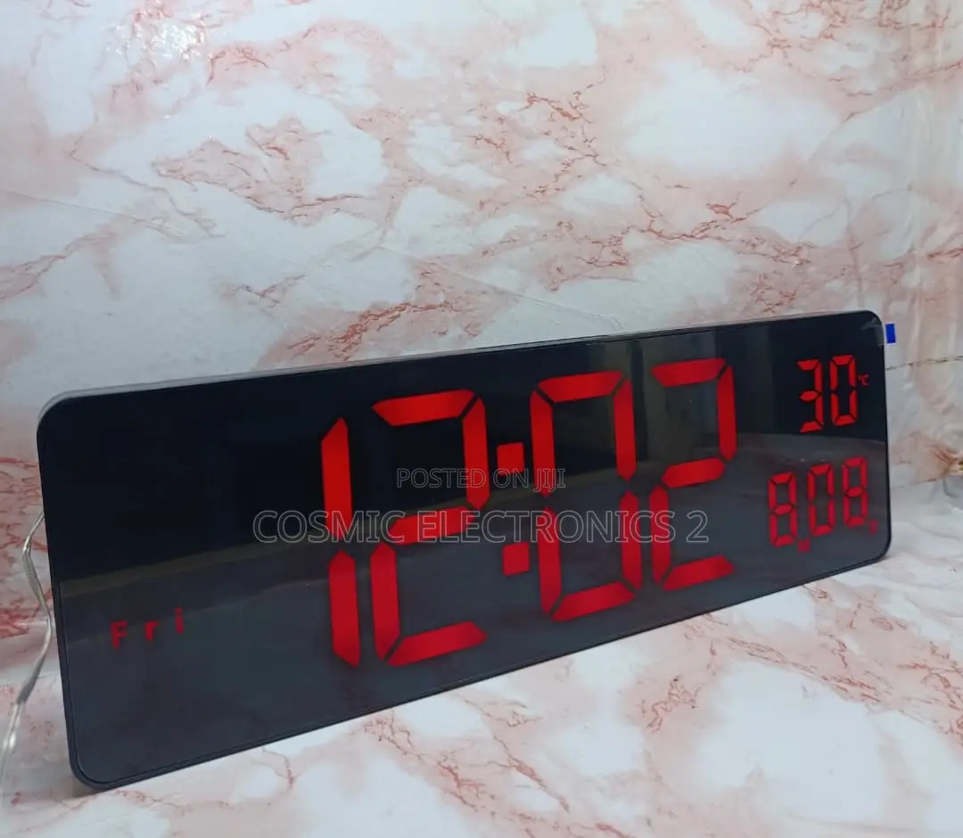 17" Premium RGB Digital Wall Clock With Remote Control & Night Light