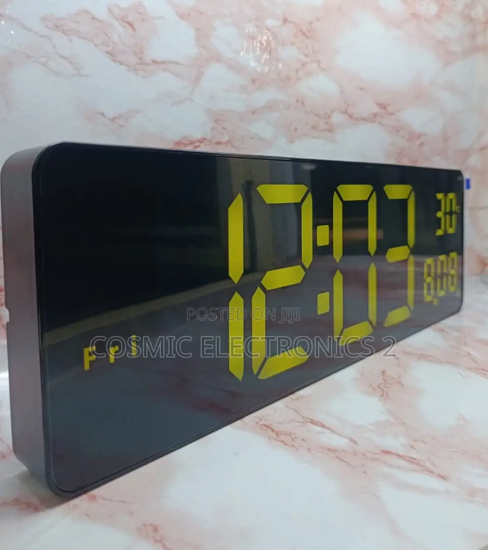 17" Premium RGB Digital Wall Clock With Remote Control & Night Light