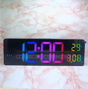 17" Premium RGB Digital Wall Clock With Remote Control & Night Light