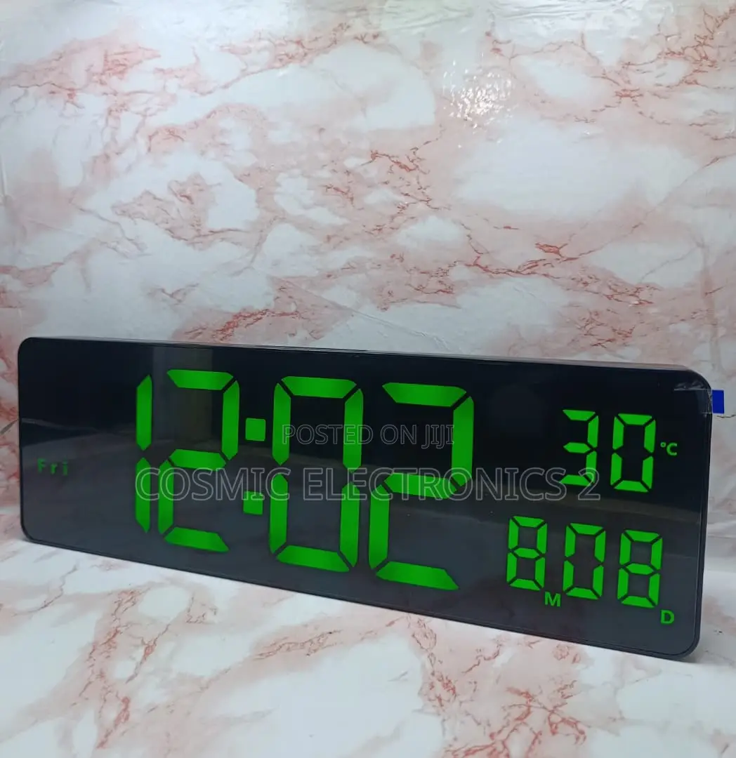 17" Premium RGB Digital Wall Clock With Remote Control & Night Light