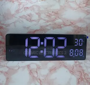 17" Premium RGB Digital Wall Clock With Remote Control & Night Light