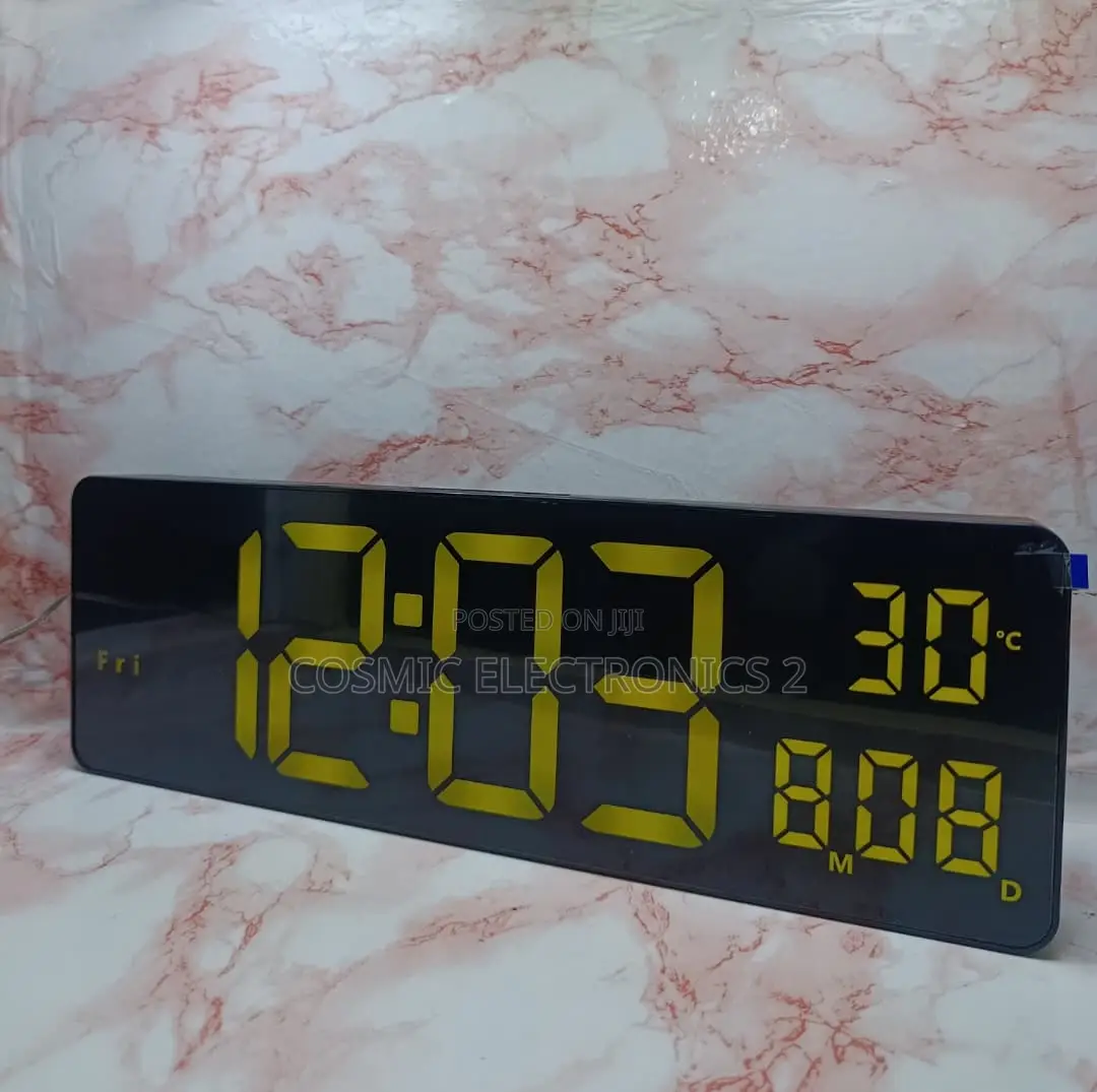 17" Premium RGB Digital Wall Clock With Remote Control & Night Light