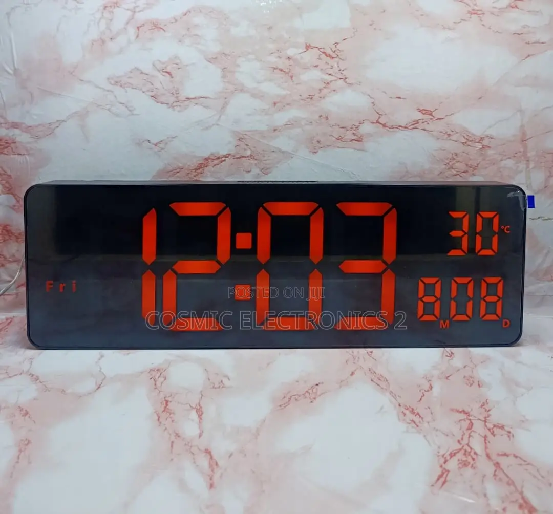 17" Premium RGB Digital Wall Clock With Remote Control & Night Light
