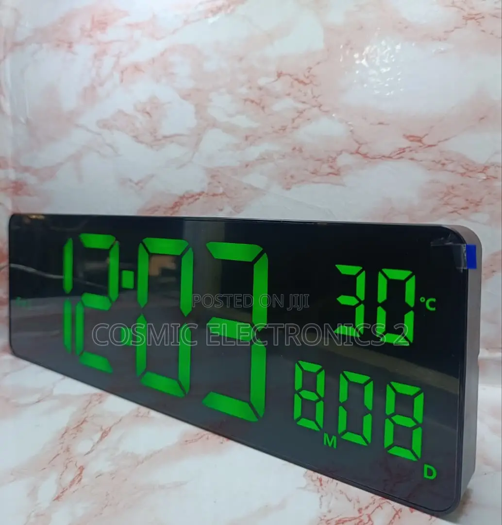 17" Premium RGB Digital Wall Clock With Remote Control & Night Light