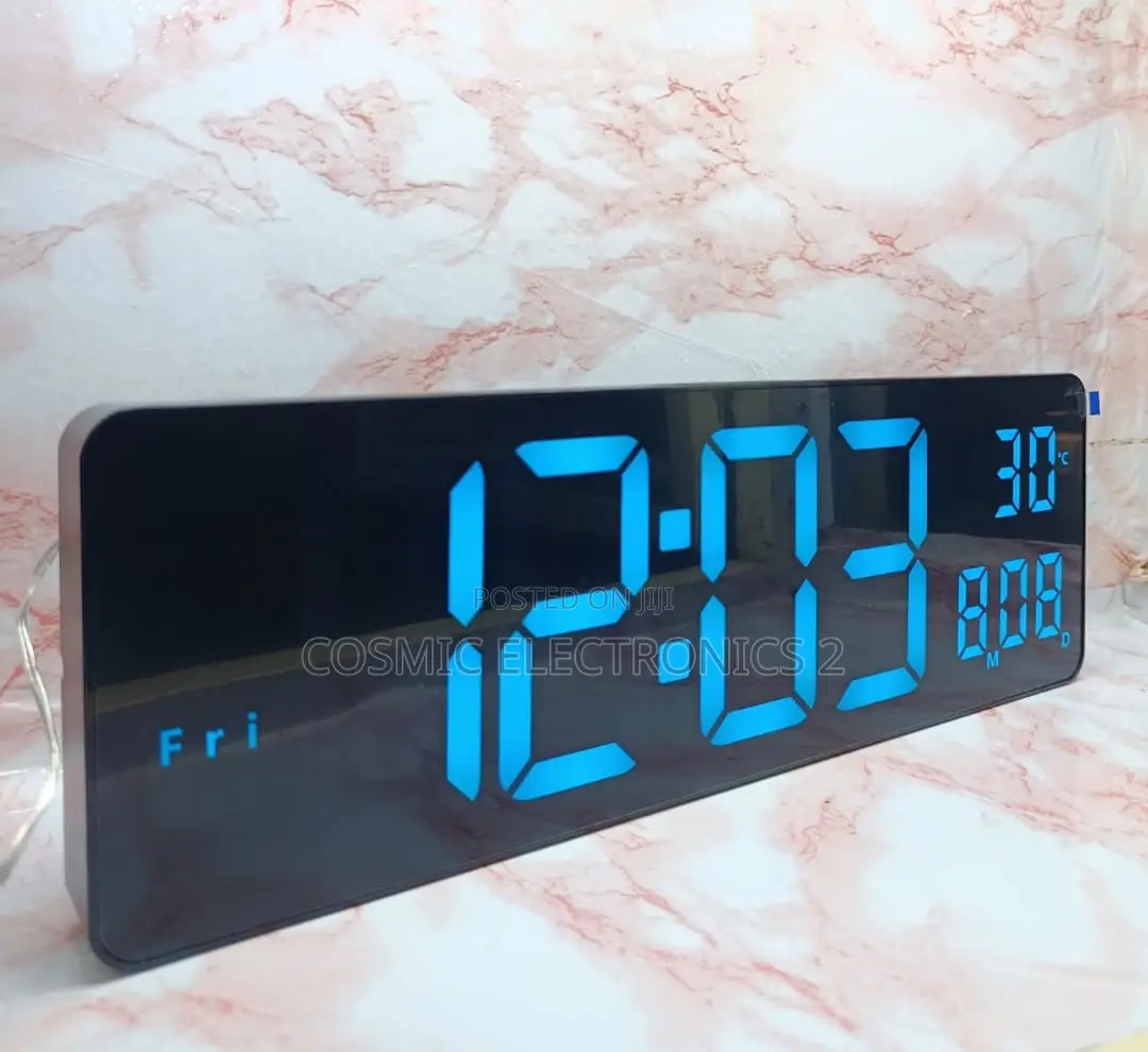 17" Premium RGB Digital Wall Clock With Remote Control & Night Light