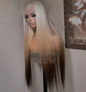 New 30 Inches Long Blonde and Brown Ombré Wig With a Kim K Closure