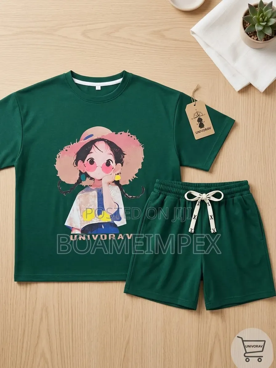 Women's Casual Summer Outfit Short Sleeve Top & Shorts 2 Piece