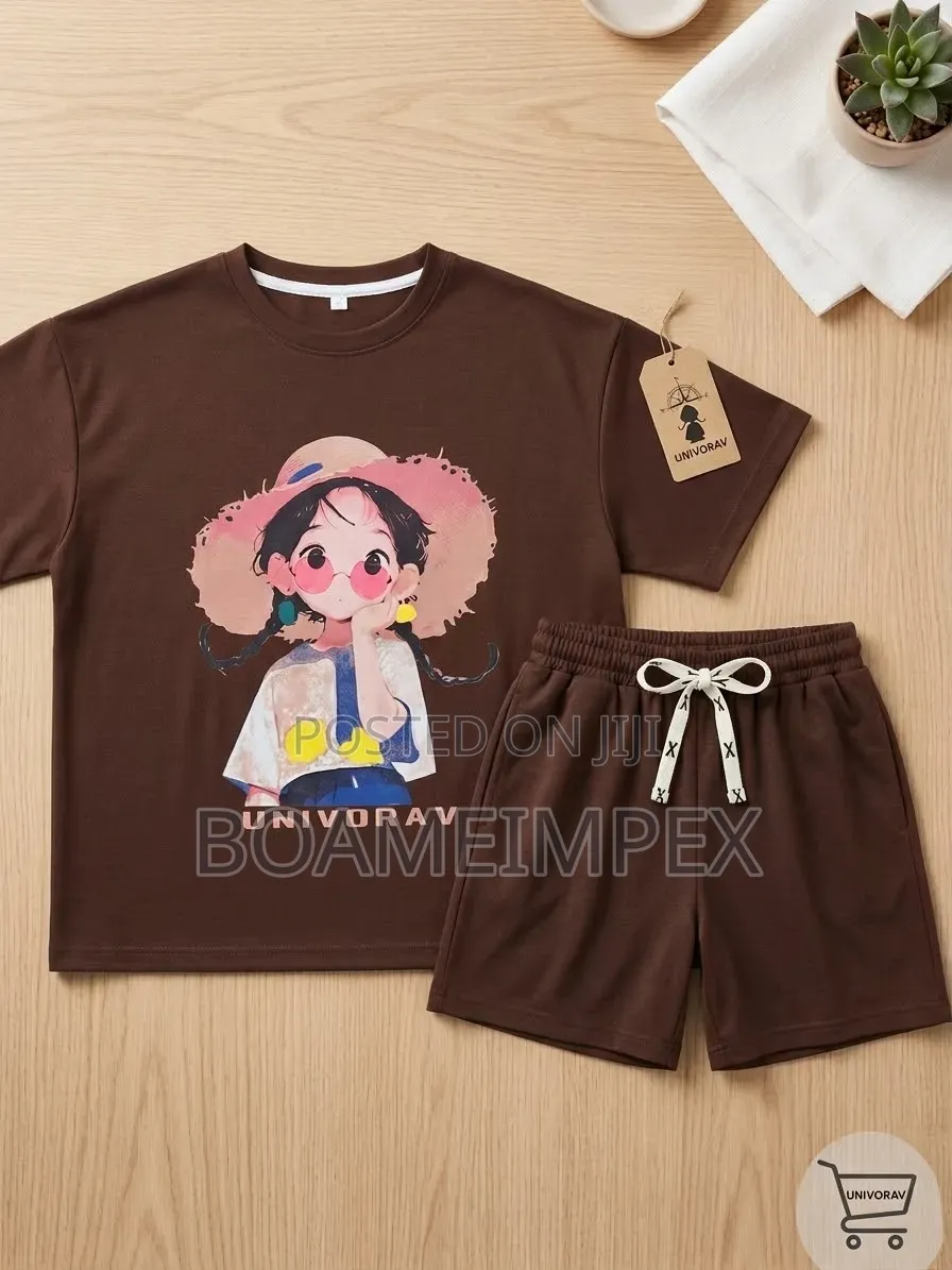 Women's Casual Summer Outfit Short Sleeve Top & Shorts 2 Piece
