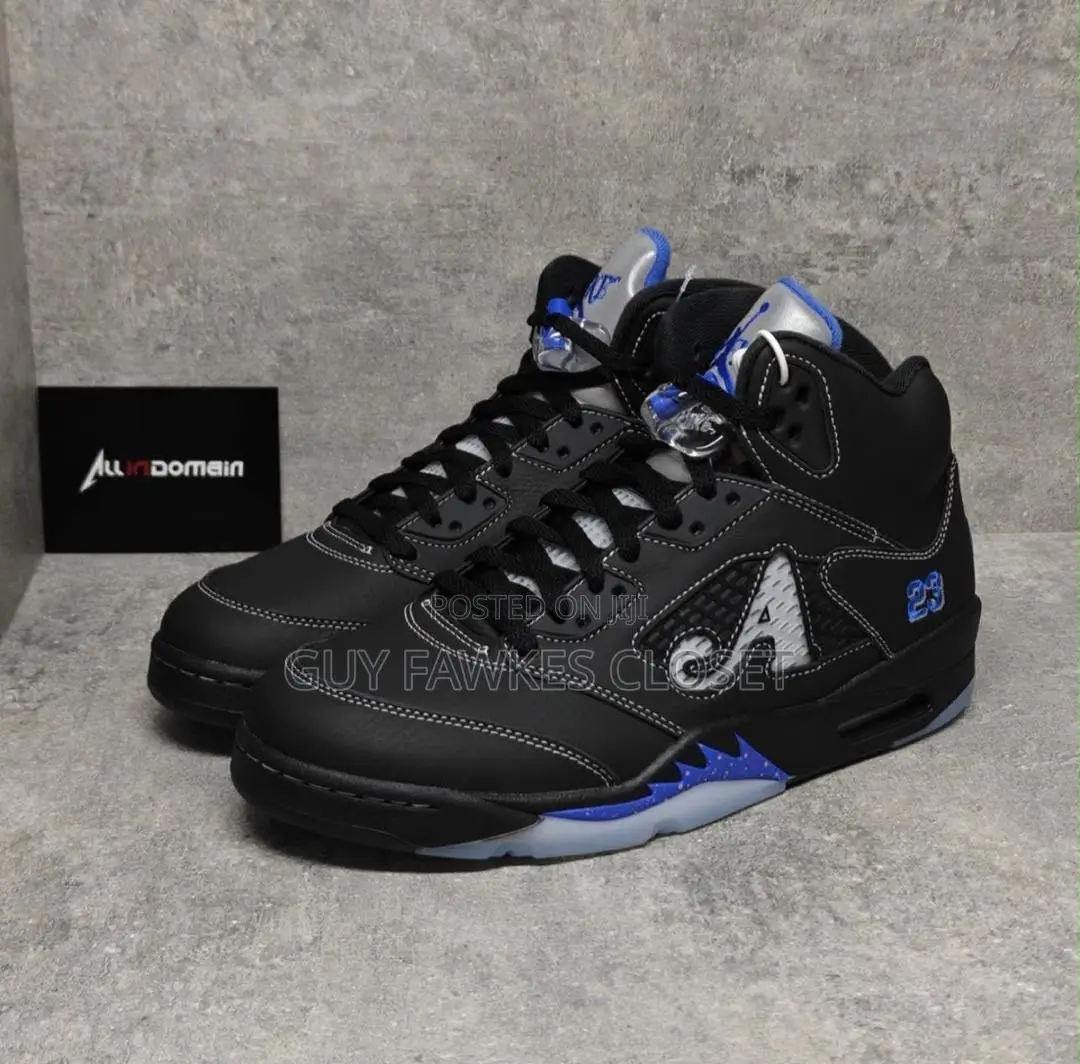 Awake NY X Jordan 5 Retro Black/Racer Blue Sneaker