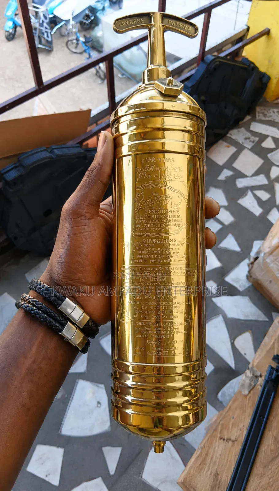 Vintage Chrome Fire Extinguisher – Pyrene Style