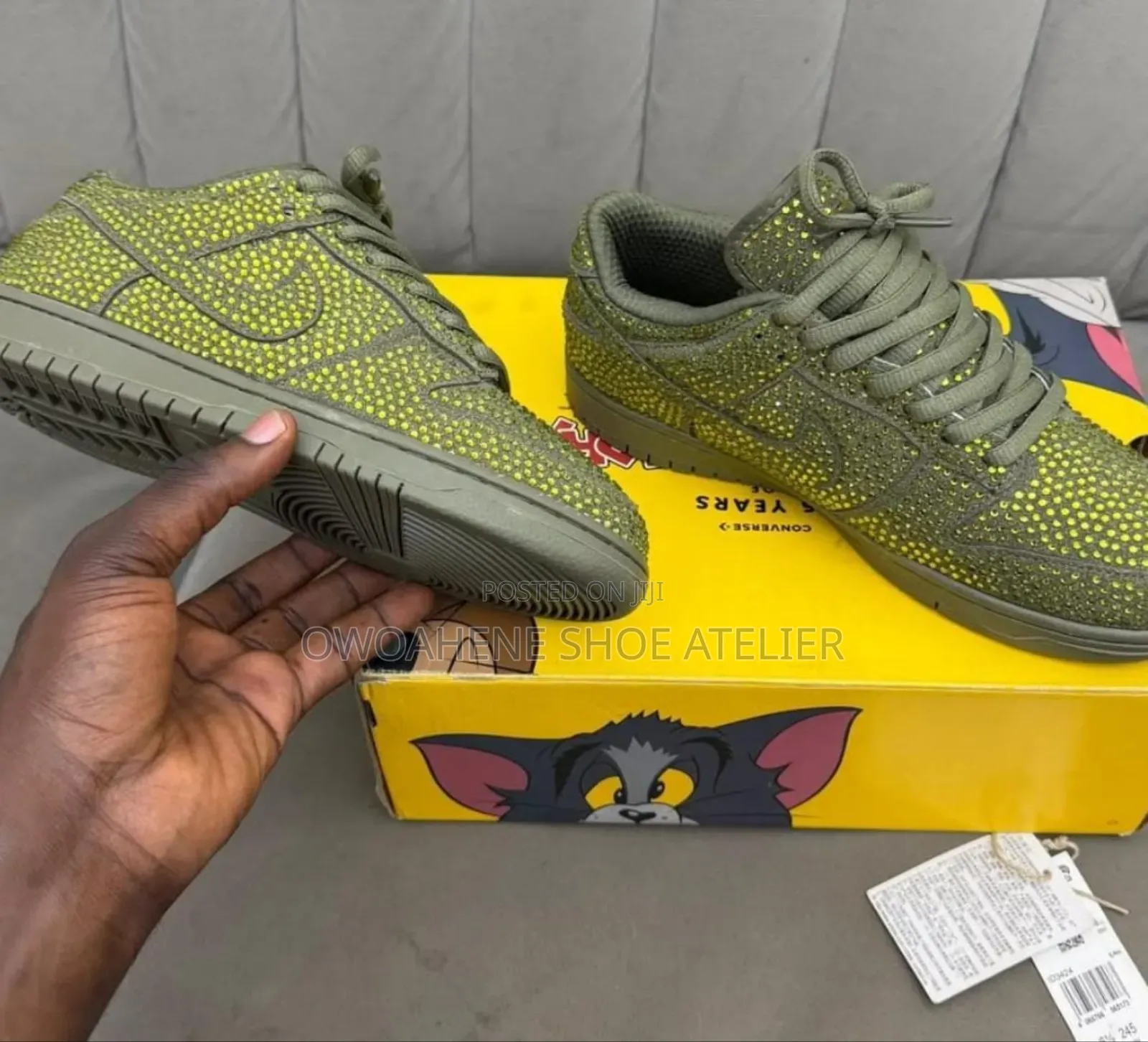 Nike X Cactus Plant Flea MKT X Swarovski Dunk Low Spiral Sage Sneakers